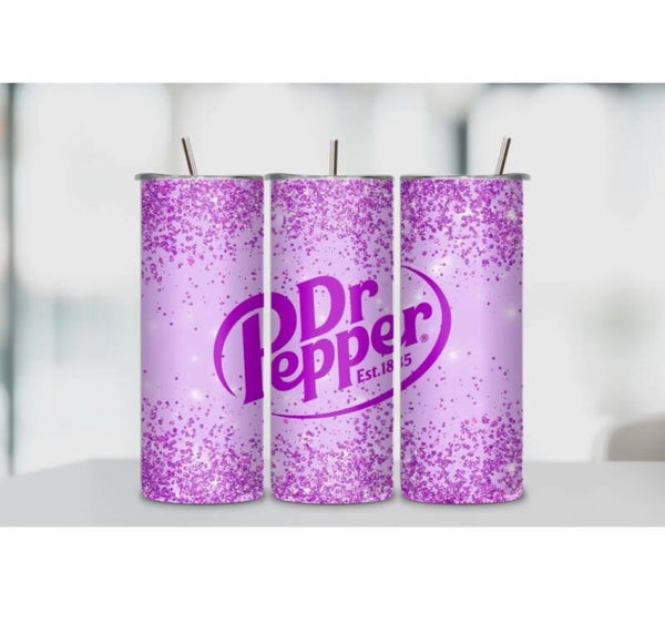 Dr Pepper on Purple Tumbler