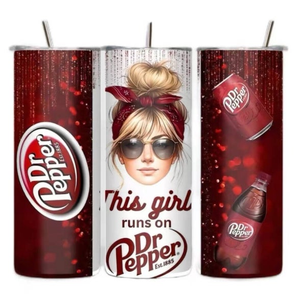 This Girl Runs on Dr Pepper Tumbler
