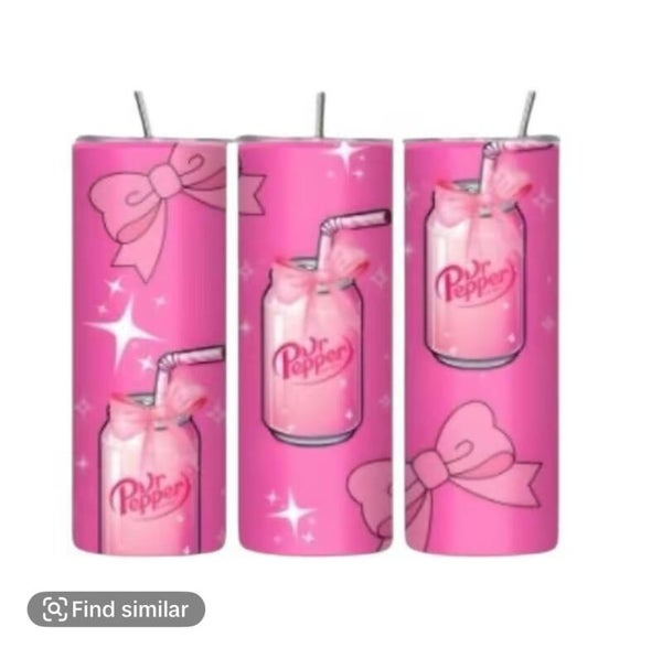 Dr Pepper w/cans and Bows Tumbler