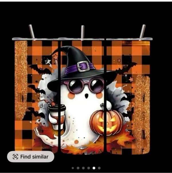 Halloween tumbler with Ghost