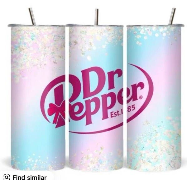 Dr Pepper glitter tumbler.