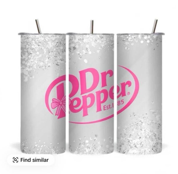 Dr Pepper  glitter tumbler.