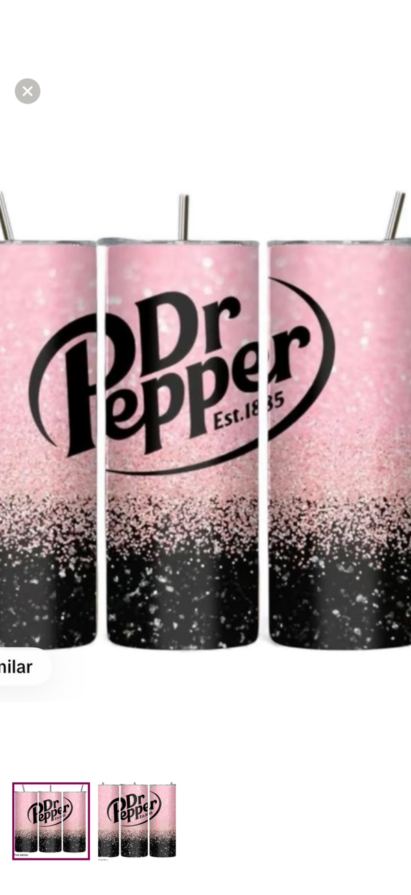 Dr Pepper glitter Tumbler.