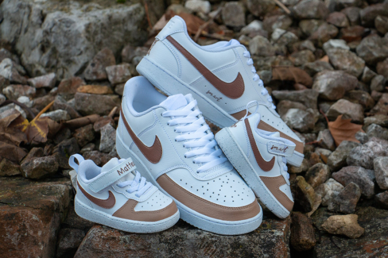 Handbemalte Sneaker für Vater und Baby