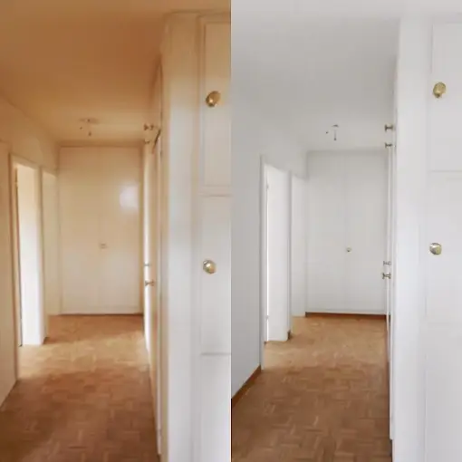 Vorher Nachher Nikotinschaden Wohnung Zürich Seefeld – Maler Mathias