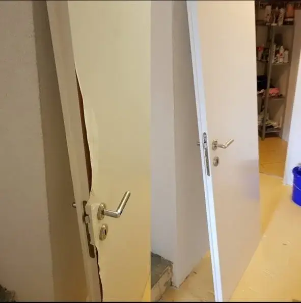 Beschädigte Tür renoviert und lackiert in Zürich Höngg – Maler Mathias
