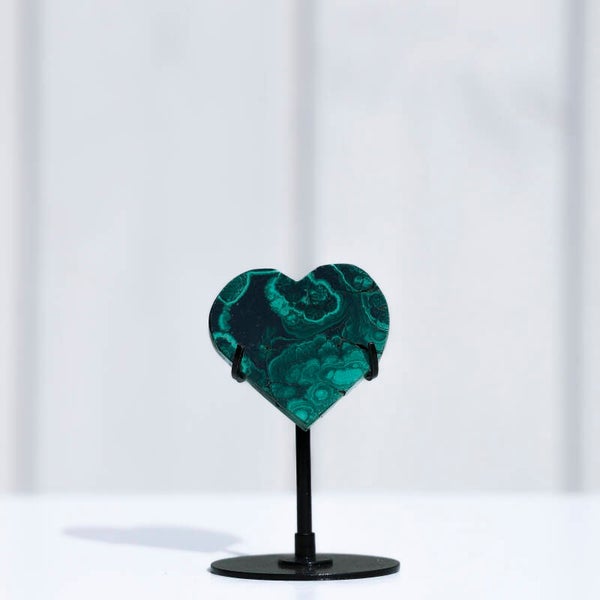 Malachiet Hartje Op Standaard #335b