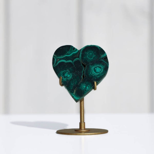 Malachiet Hartje Op Standaard #335a