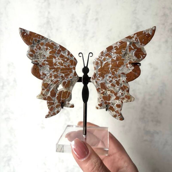 Jaspis / kwarts vlinder #270b