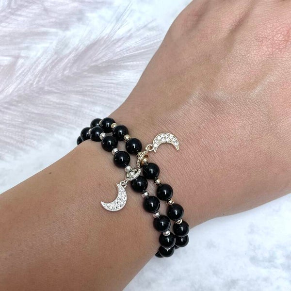 Zwarte Toermalijn Armband Maan