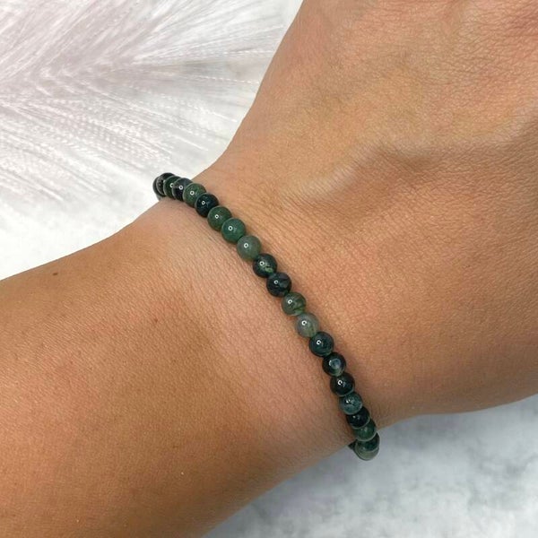 Donkere Mos Agaat Armband 4MM #10