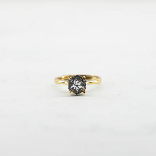 Toermalijn In Kwarts Ring #413b