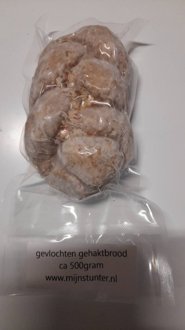 Gevlochten gehaktbrood  ca 500gr