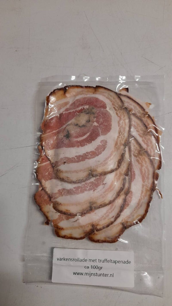 Varkensrollade met truffeltapenade ca 100gr