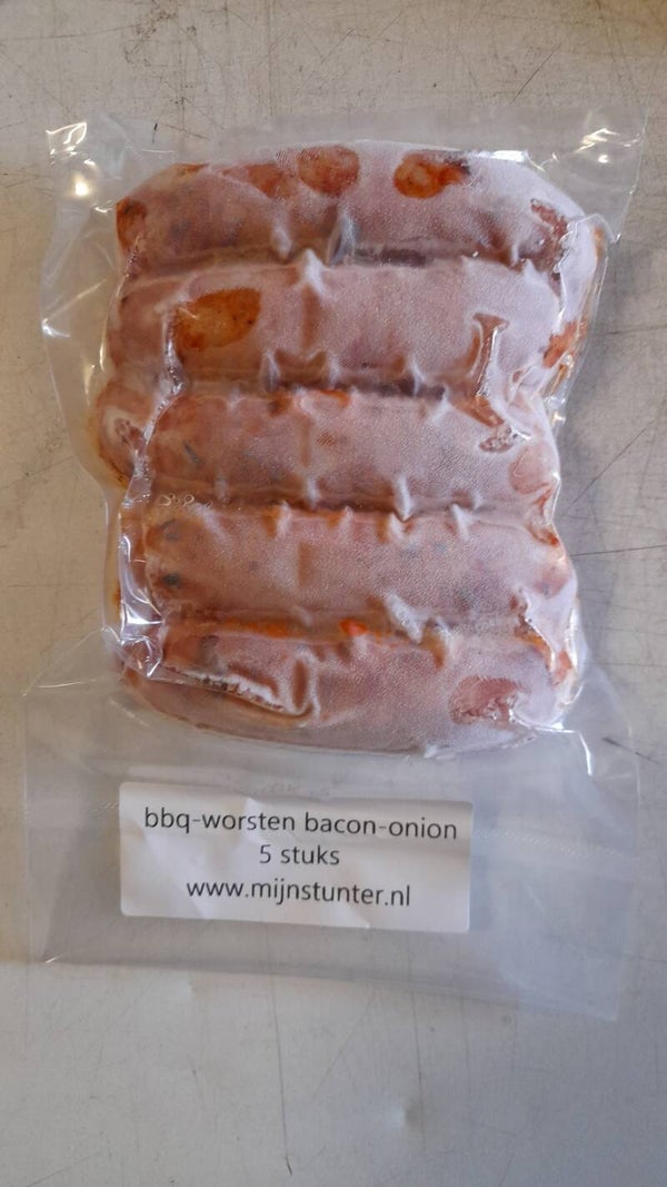 Bbq worsten bacon onion