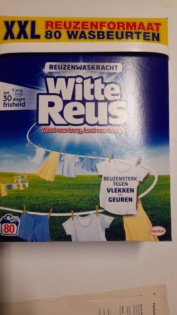 Witte reus xxl Waspoeder 80 wasbeurten