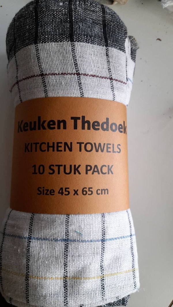 10 theedoeken 100% cotton size 45x65