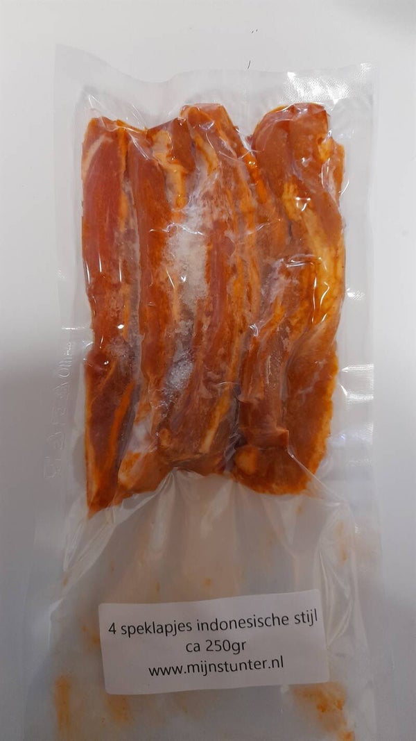 4 speklapjes Indonesische stijl ca 250gr