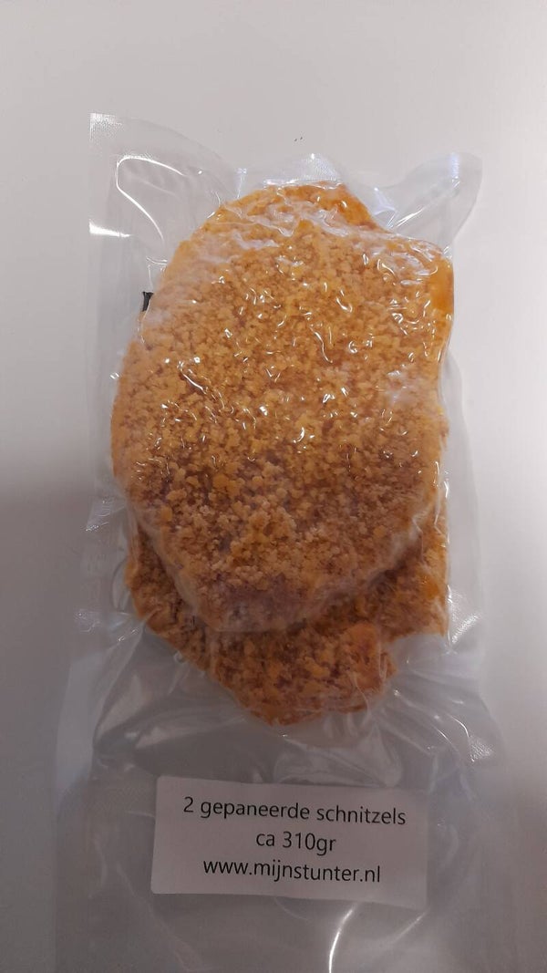 2 gepaneerde schnitzels ca 310gr