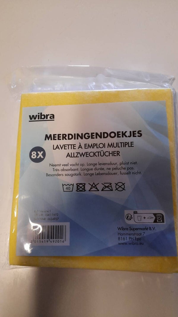 8x schoonmaakdoekjes