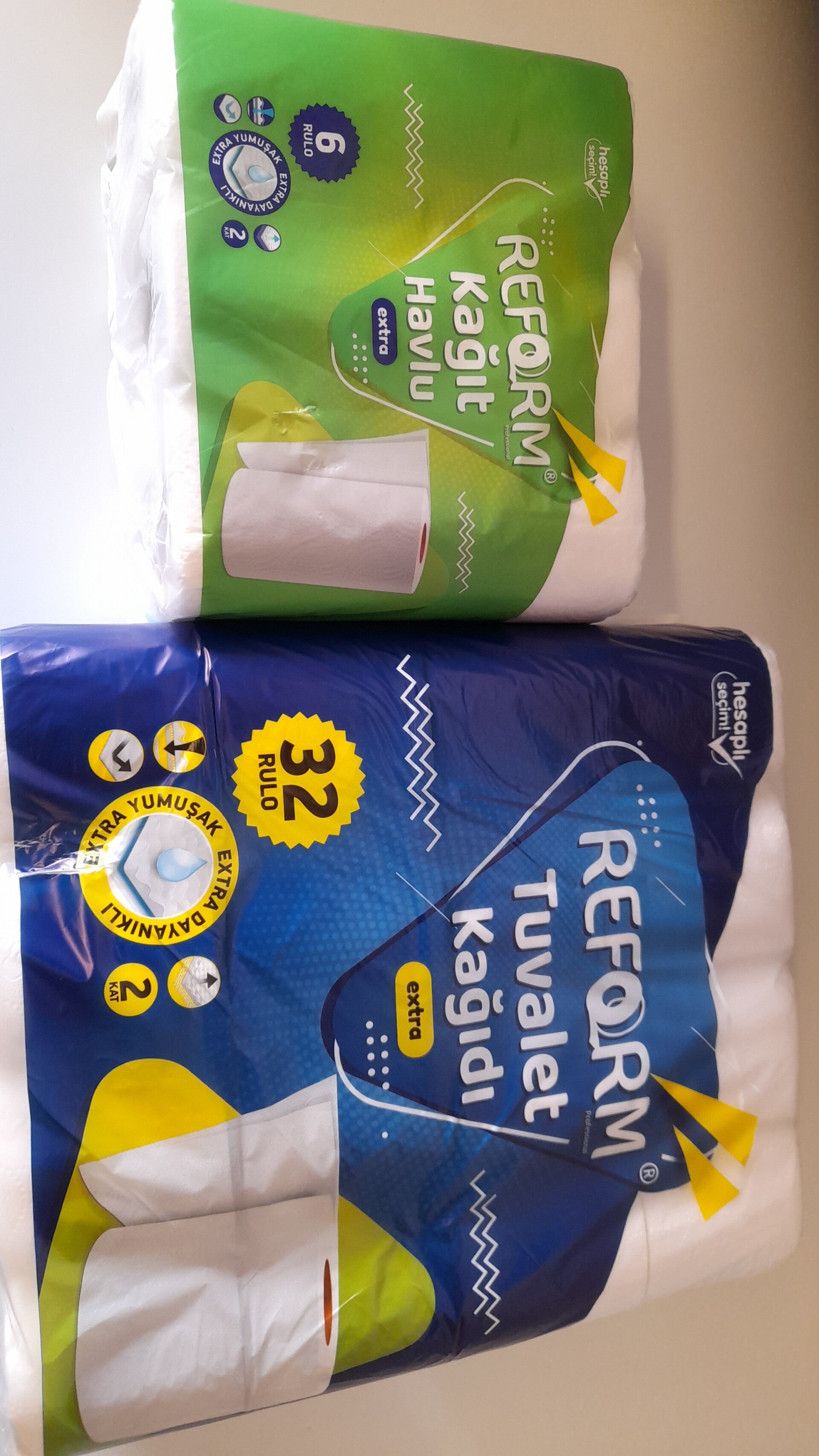 32 rollen wc papier + 6 rollen keukenrol