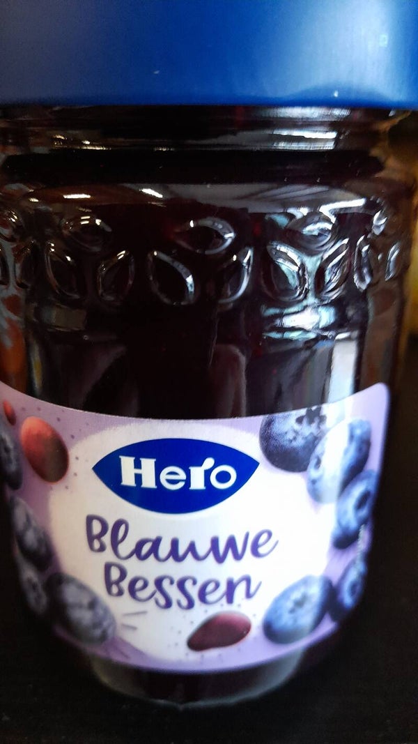 Hero blauwe bes jam