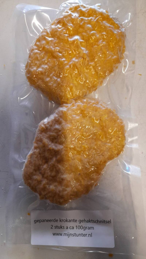 2Gepaneerde krokante gehaktschnitzel