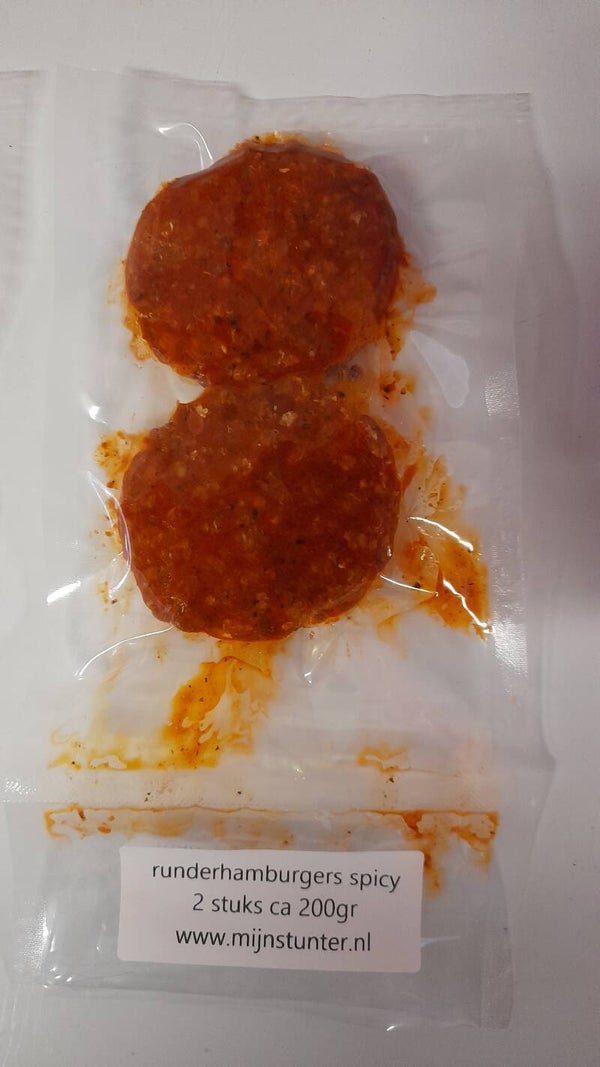 2 runderhamburgers spicy