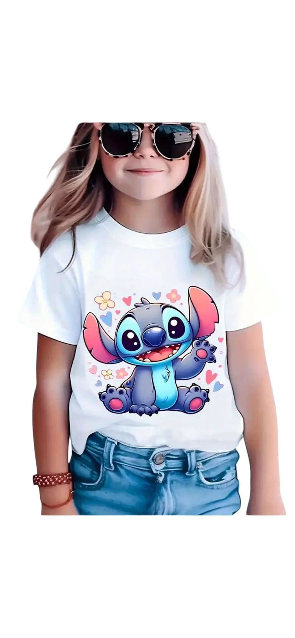 Stich tshirt wit 5-6jaar