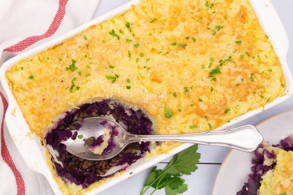 Ovenschotel rodekool met stukjes appel vers gemaakt in eigen keuken