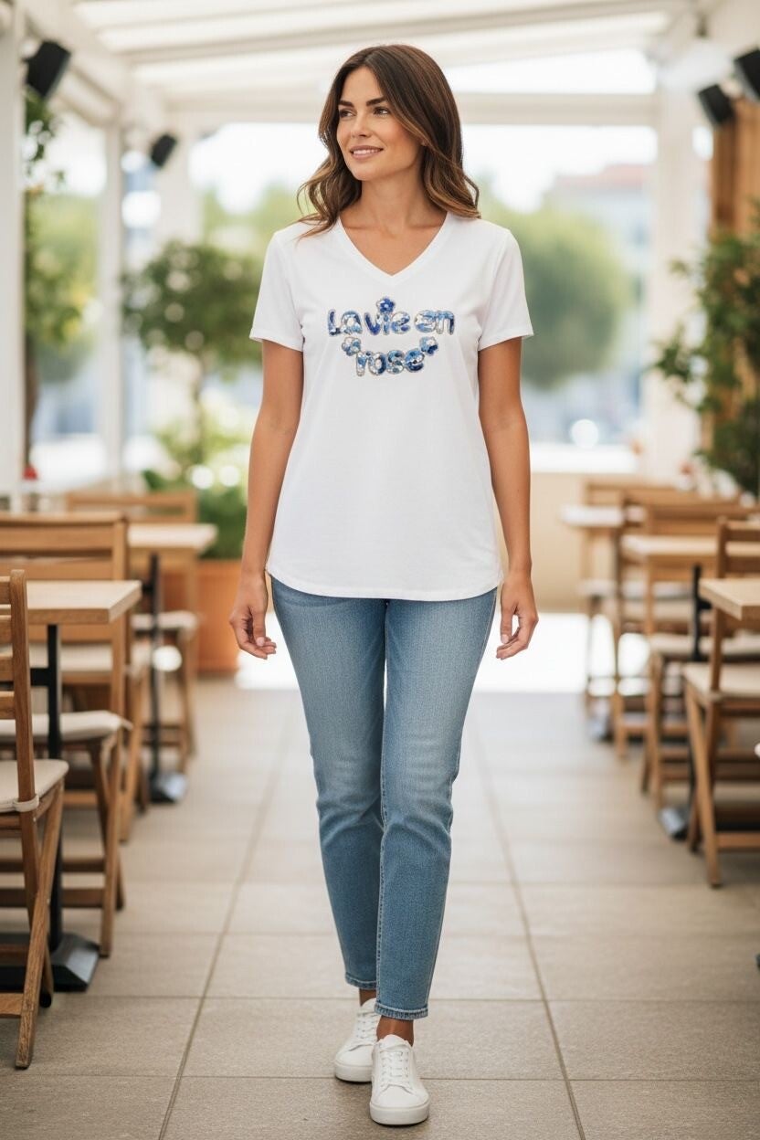 T-Shirt Sandra Bleu - T42 - 48