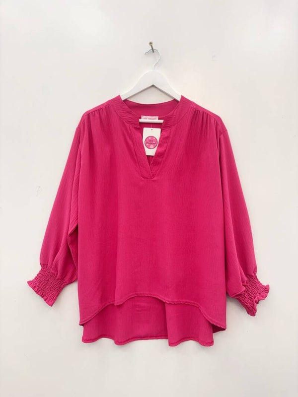 Blouse Charlotte Fuschia - TU convenant de taille L à XXXL