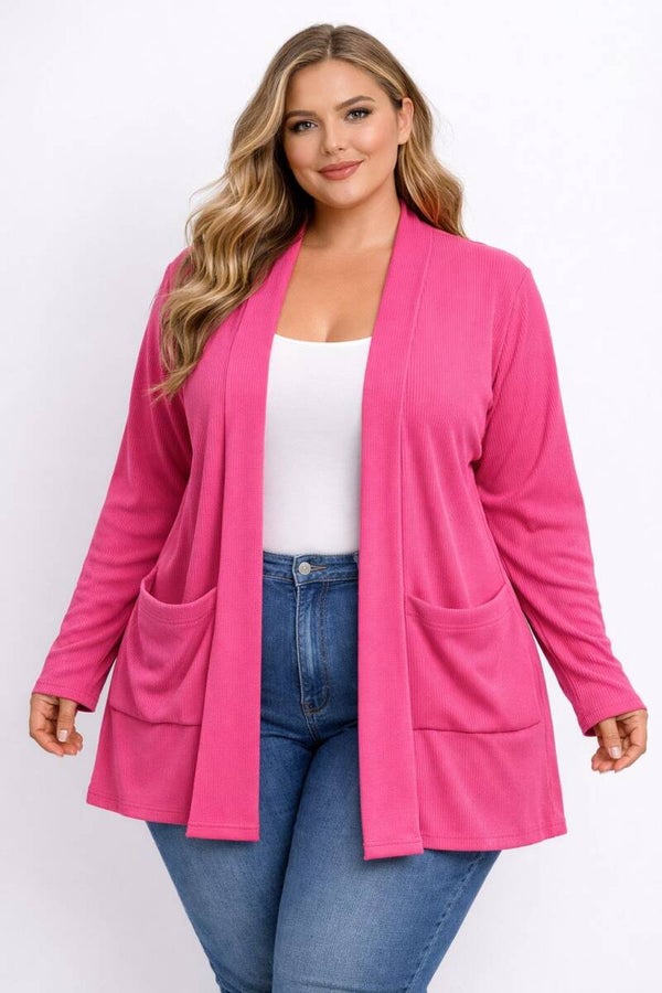 Cardigan Nina Fuschia - Taille Unique convenant de taille L à XXXL