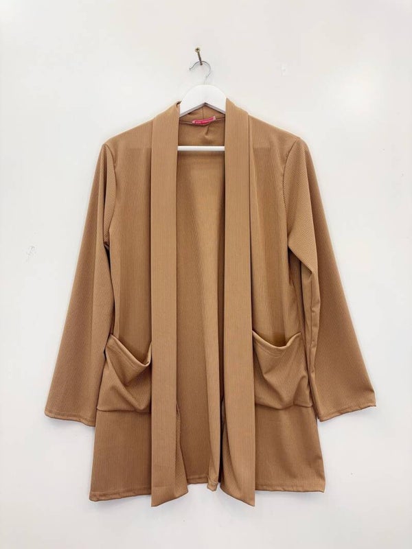 Cardigan Nina Camel - Taille Unique convenant de taille L à XXXL
