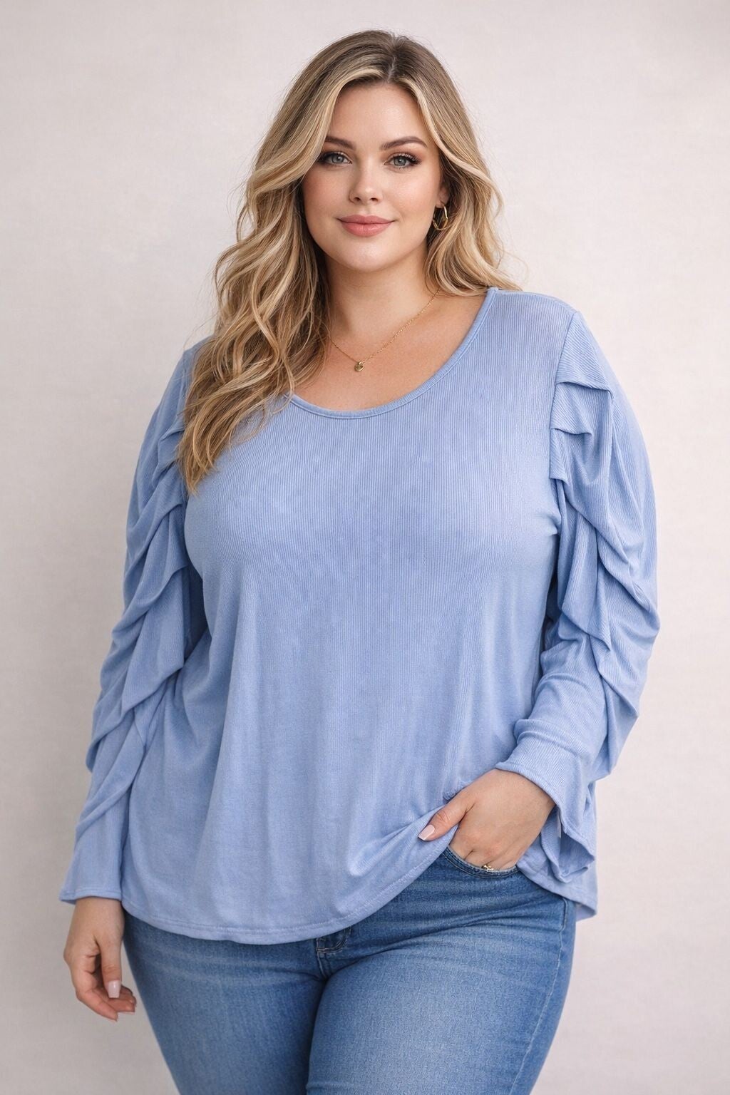 Blouse Maeva Bleu - TU convenant de taille L à XXXL