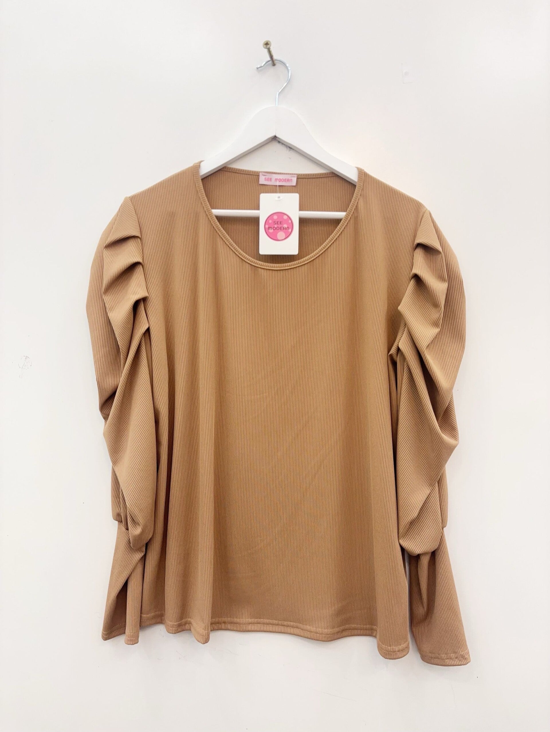 Blouse Maeva Camel - TU convenant de taille L à XXXL