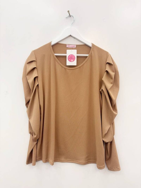 Blouse Maeva Camel - TU convenant de taille L à XXXL