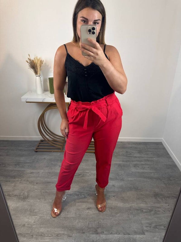 Pantalon Pauline Rouge - T42- 48