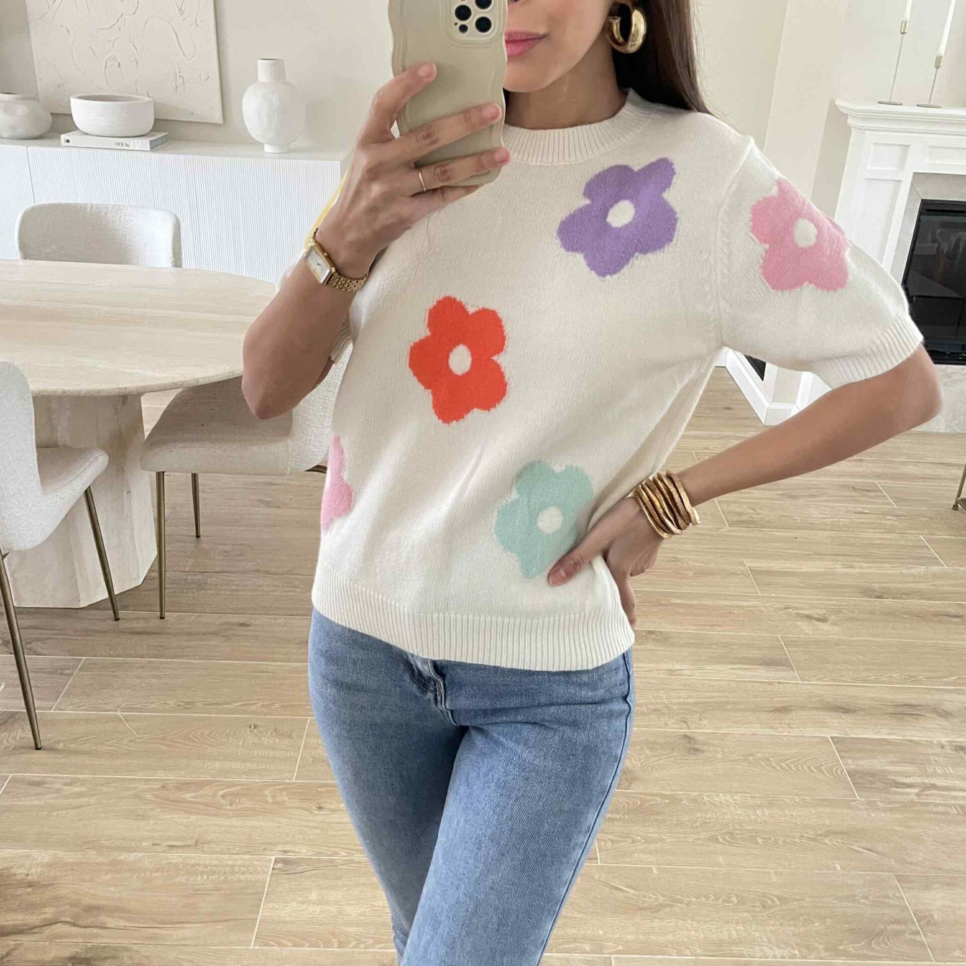 Pull Flora Beige - TU