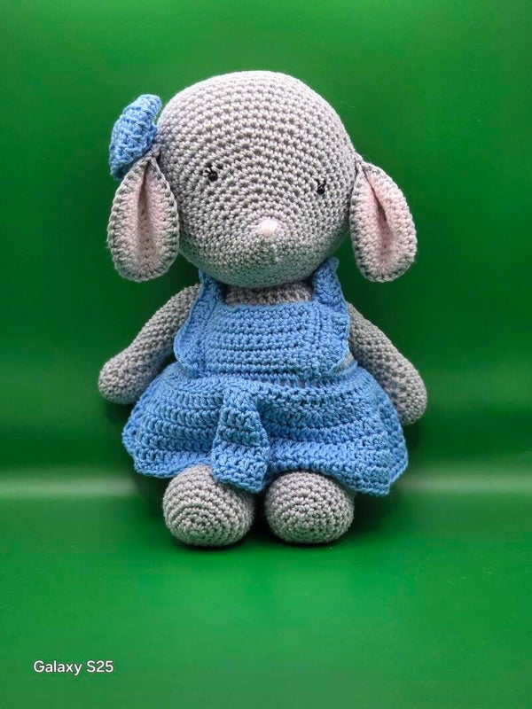 Knuffel muis met jurkje