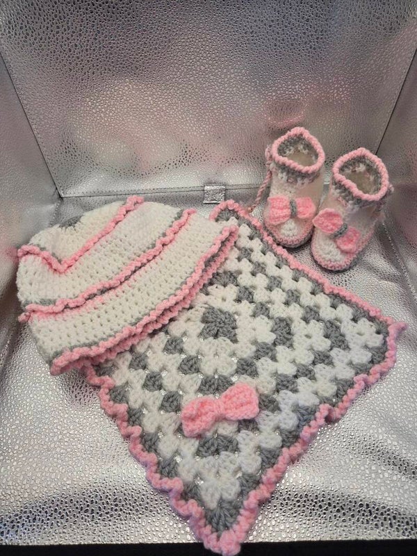 Setje roze met grijs