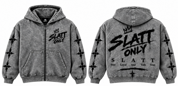 Washed Grey Zip-Up Jacket