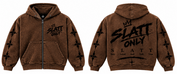Washed Brown Zip-Up Jacket