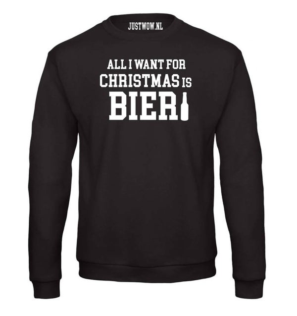 Kerst trui unisex: All I want for christmas is bier
