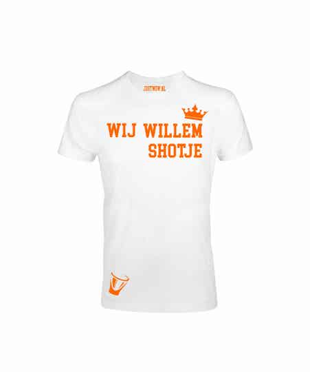 Koningsdag T-shirt heren: Wij willem shotje