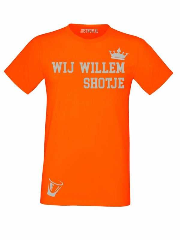 Koningsdag T-shirt heren: Wij willem shotje