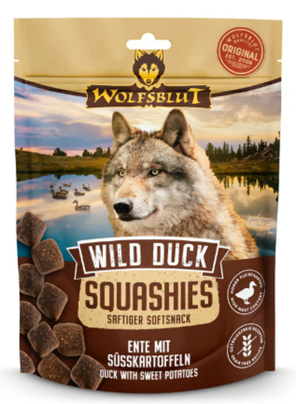 Wolfsblut Wild Duck Squashies 300 gr 6er Pack - Hundesnack mit Ente