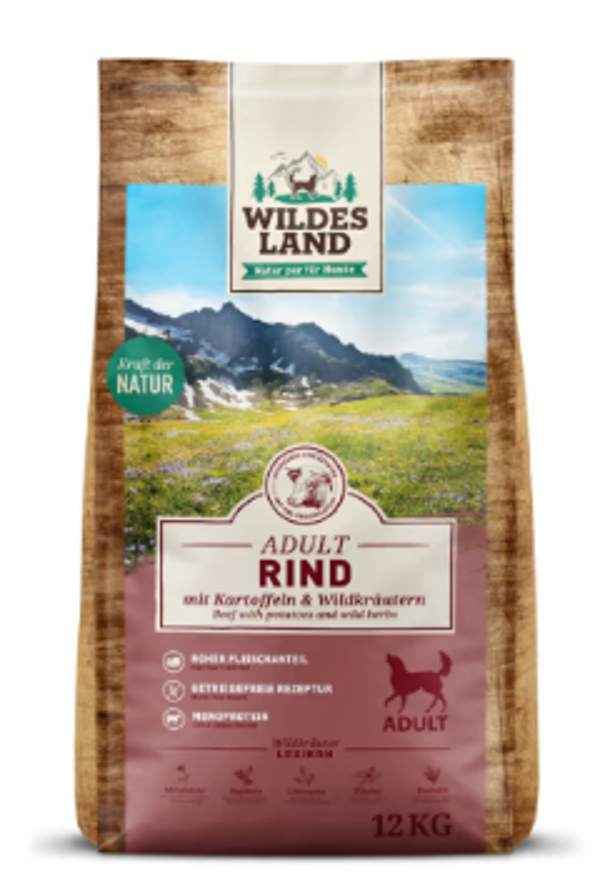 Wildes Land Classic Adult Rind  12 kg - Trockenfutter für ausgewachsene Hunde
