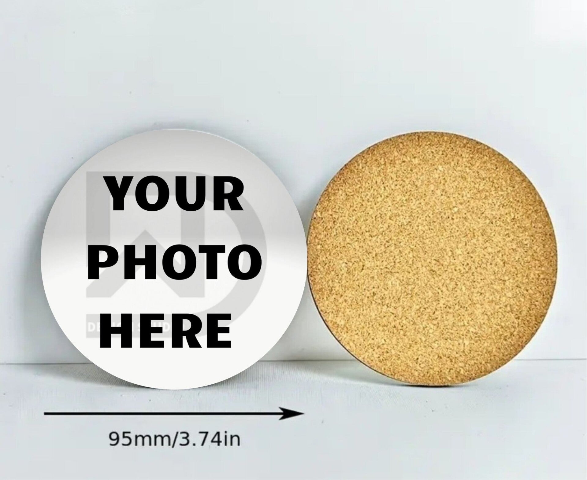 Ronde Kurk Onderzetters 9.5cm - Gepersonaliseerd met Jouw Foto