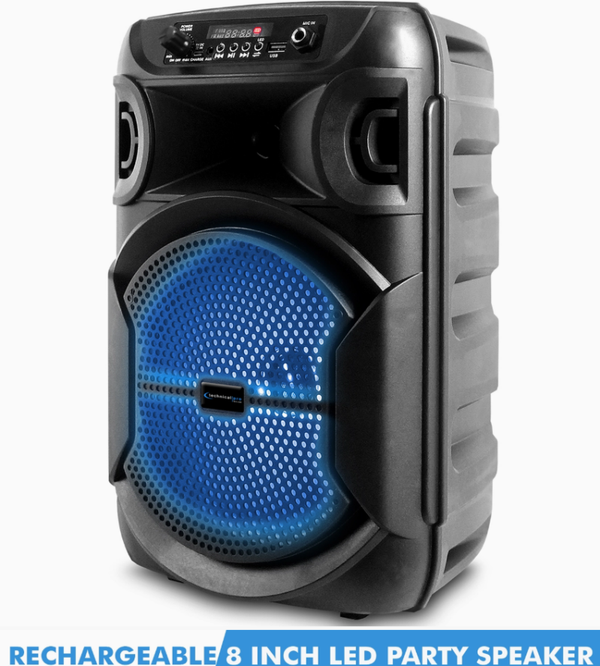 8" Portable 1000W Bluetooth Speaker W Woofer & Tweeter